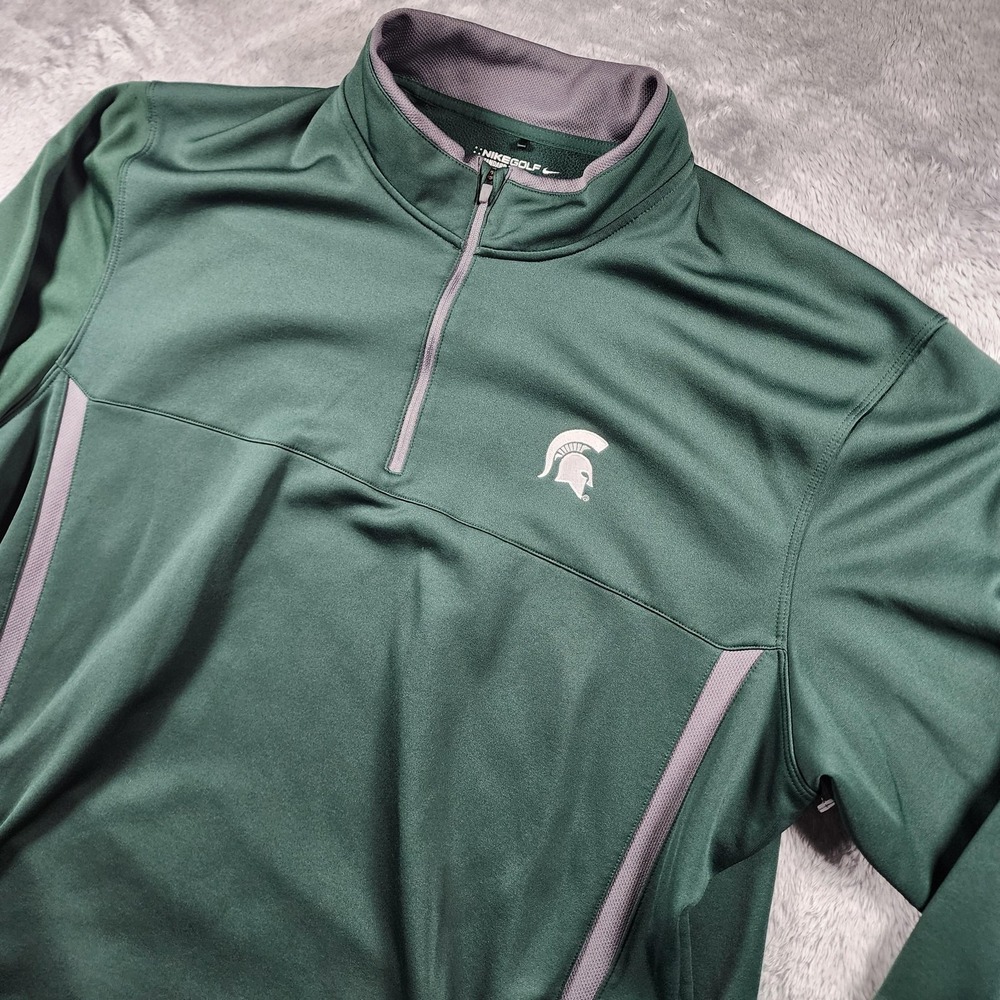 Michigan State Spartan Jacket Men 2XL Green NCAA Golf Nike Therma Fit Basketball